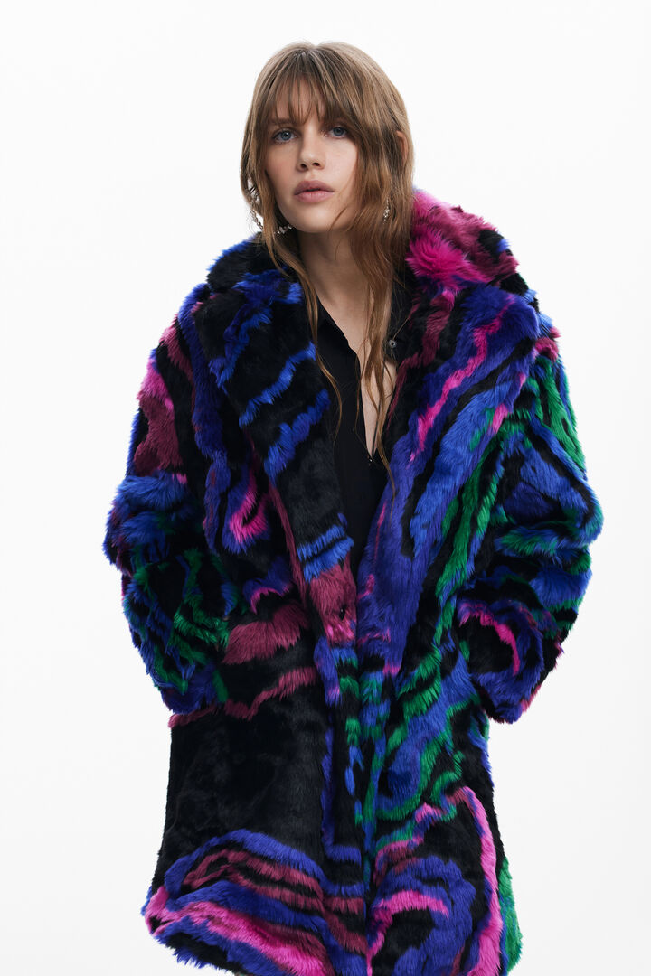 M. Christian Lacroix fur-effect coat | Desigual