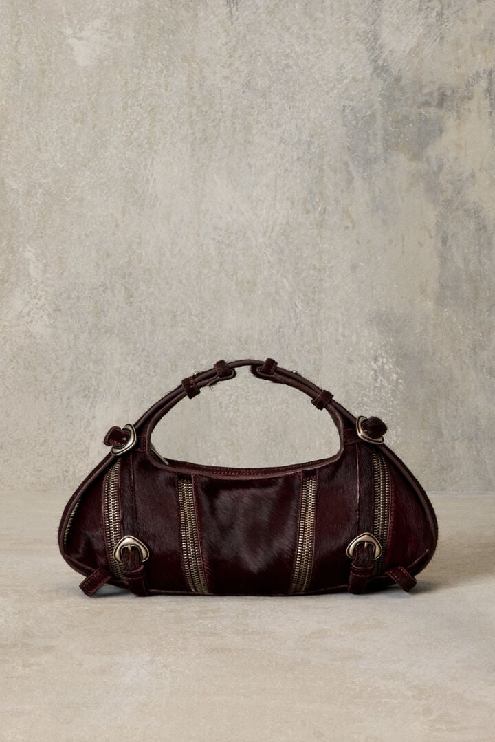 Medium leather bag zippers studio | Desigual