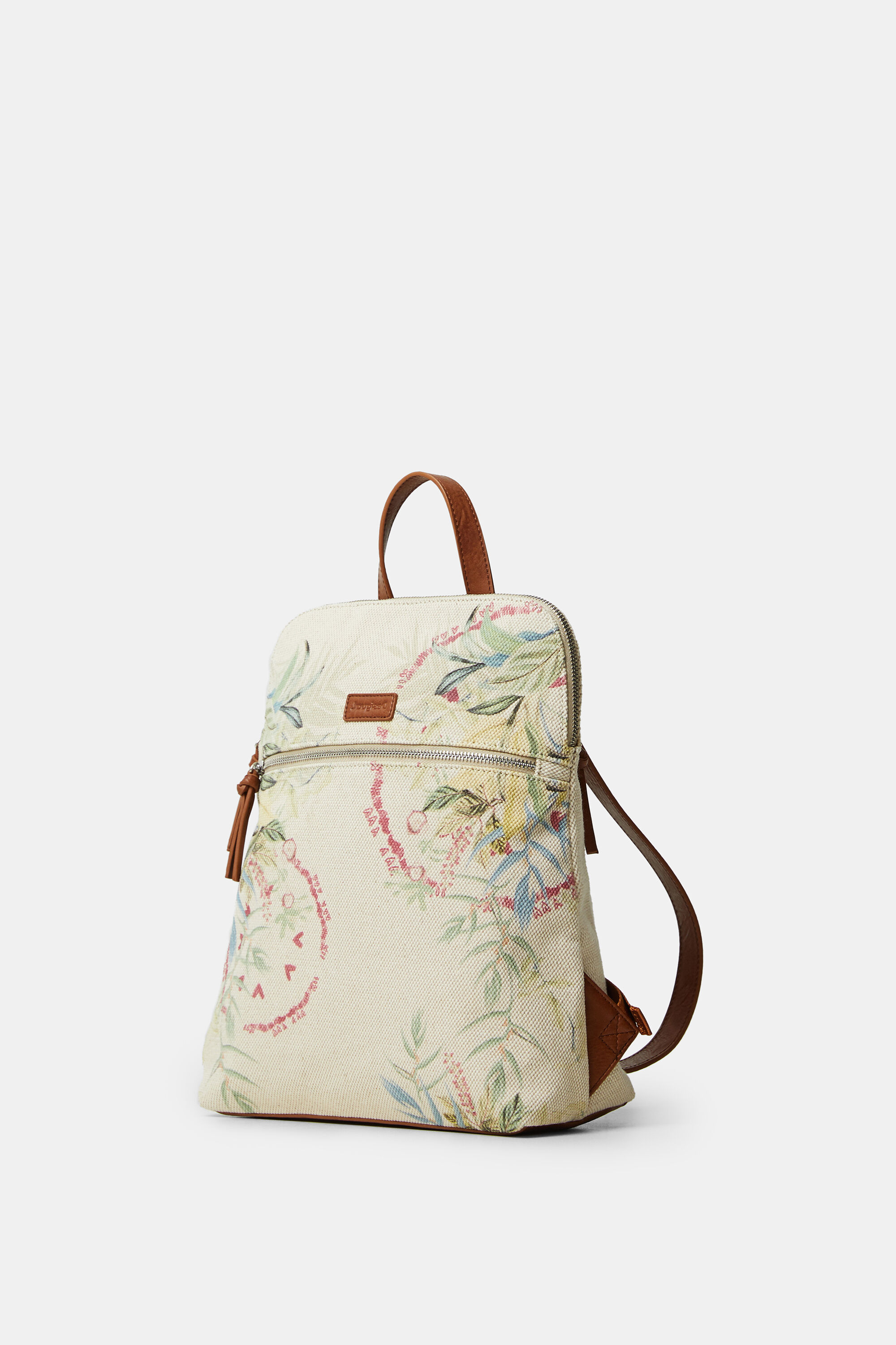 Mochila lona flores Desigual