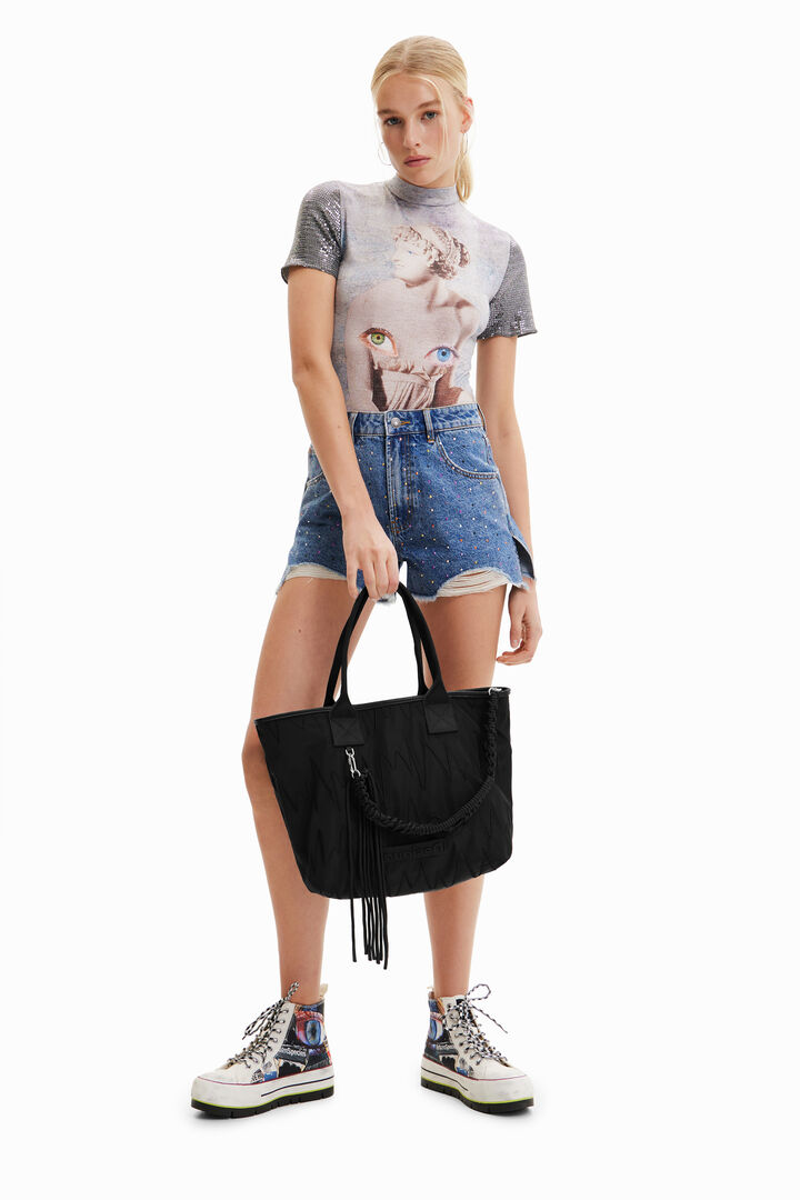 Large embroidered tote bag | Desigual