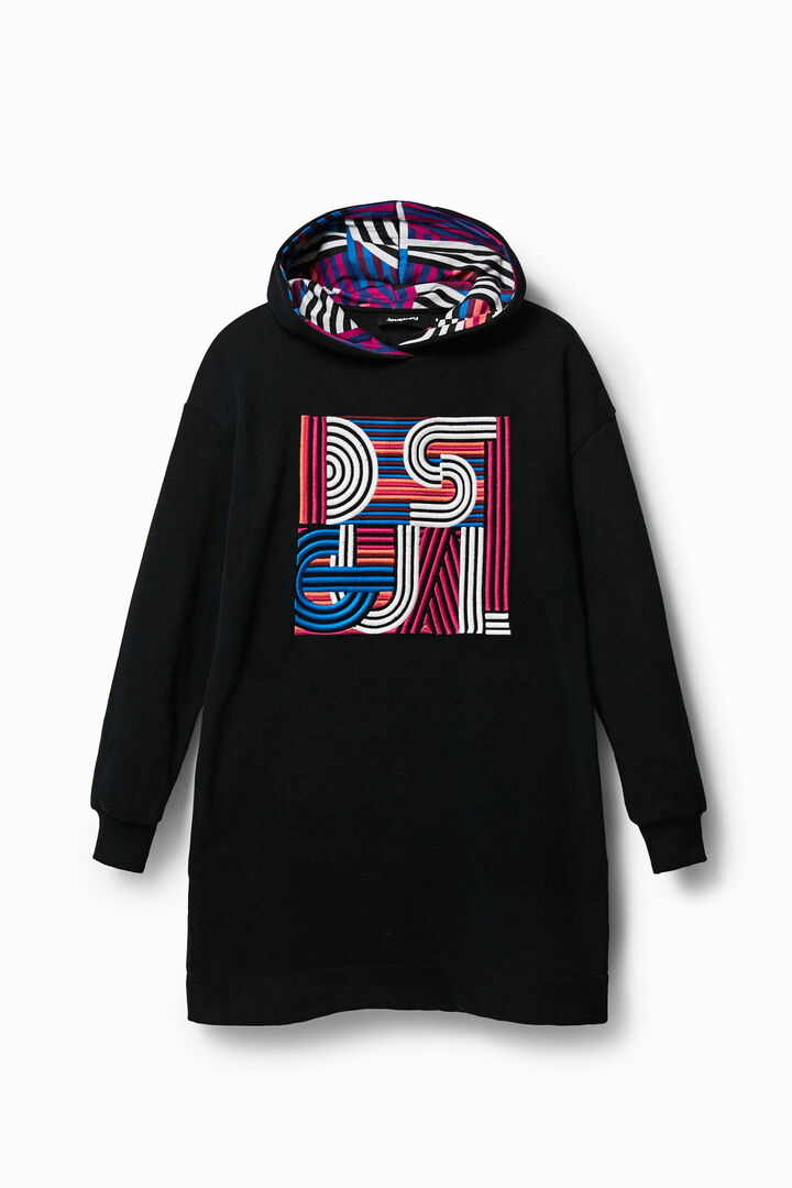Vestido corto felpa capucha | Desigual