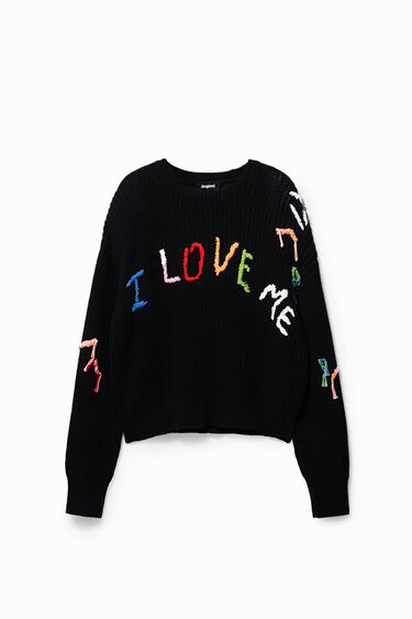 Sweter oversize z napisem LOVE | Desigual