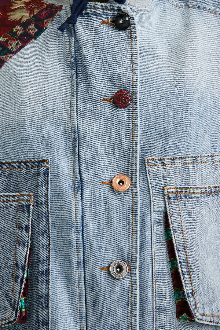 Oversize denim hooded jacket | Desigual
