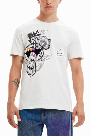 Skull and flowers T-shirt | Desigual