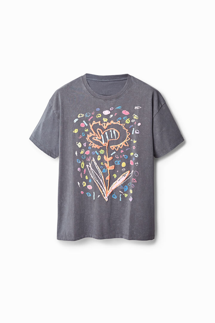 T-shirt oversize fleur