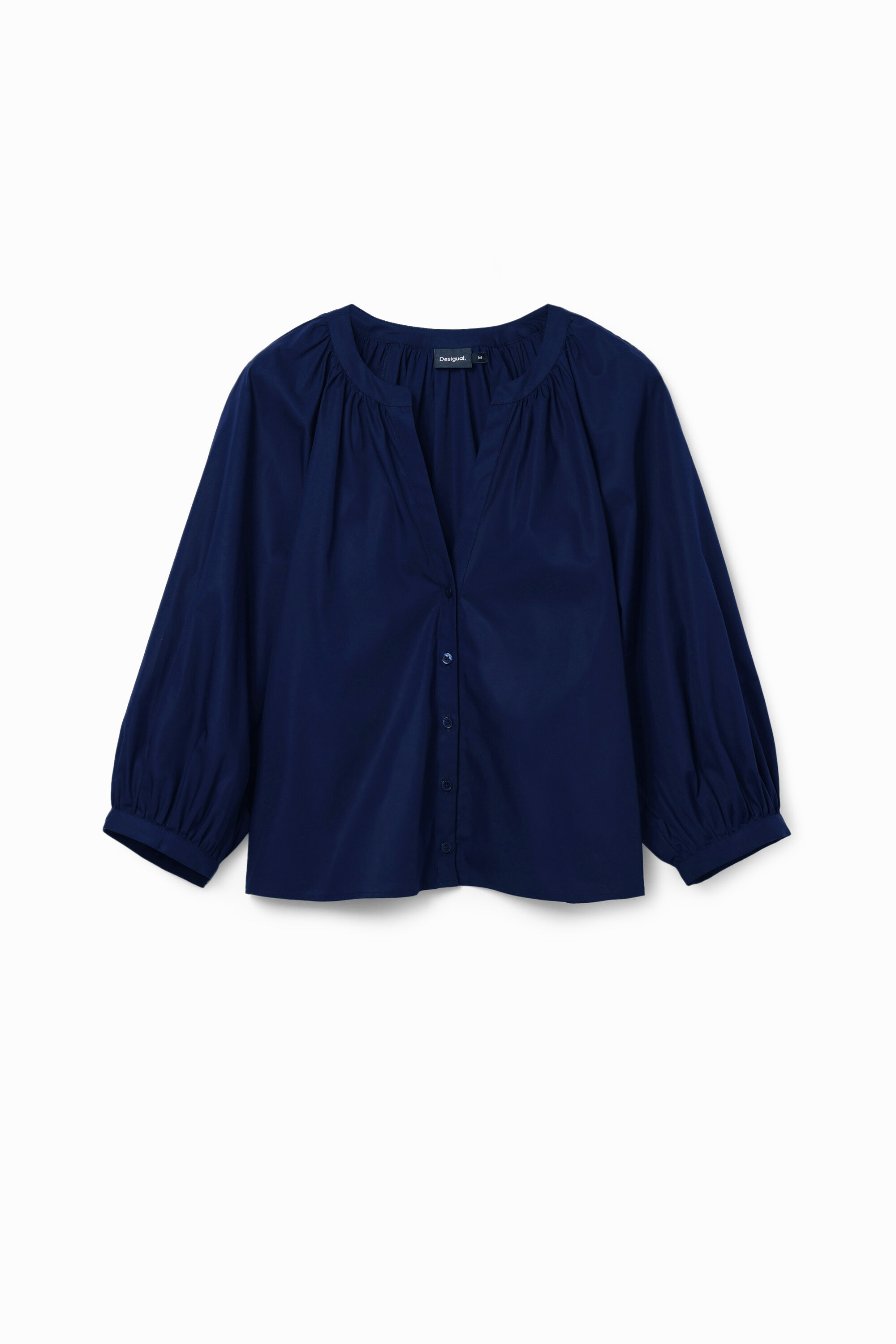 Blusa popelín escote pico