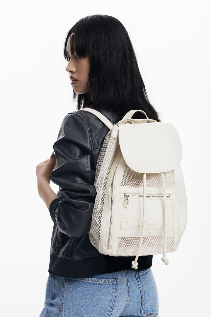 Medium mesh drawstring backpack | Desigual