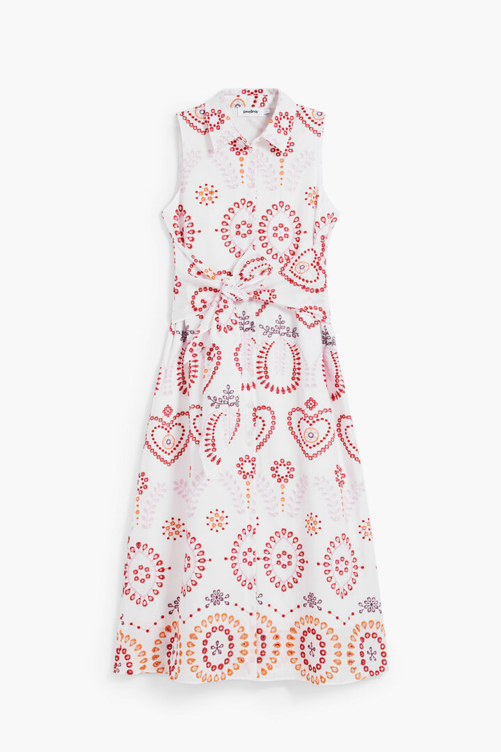 Printed midi dress with bow | Desigual
