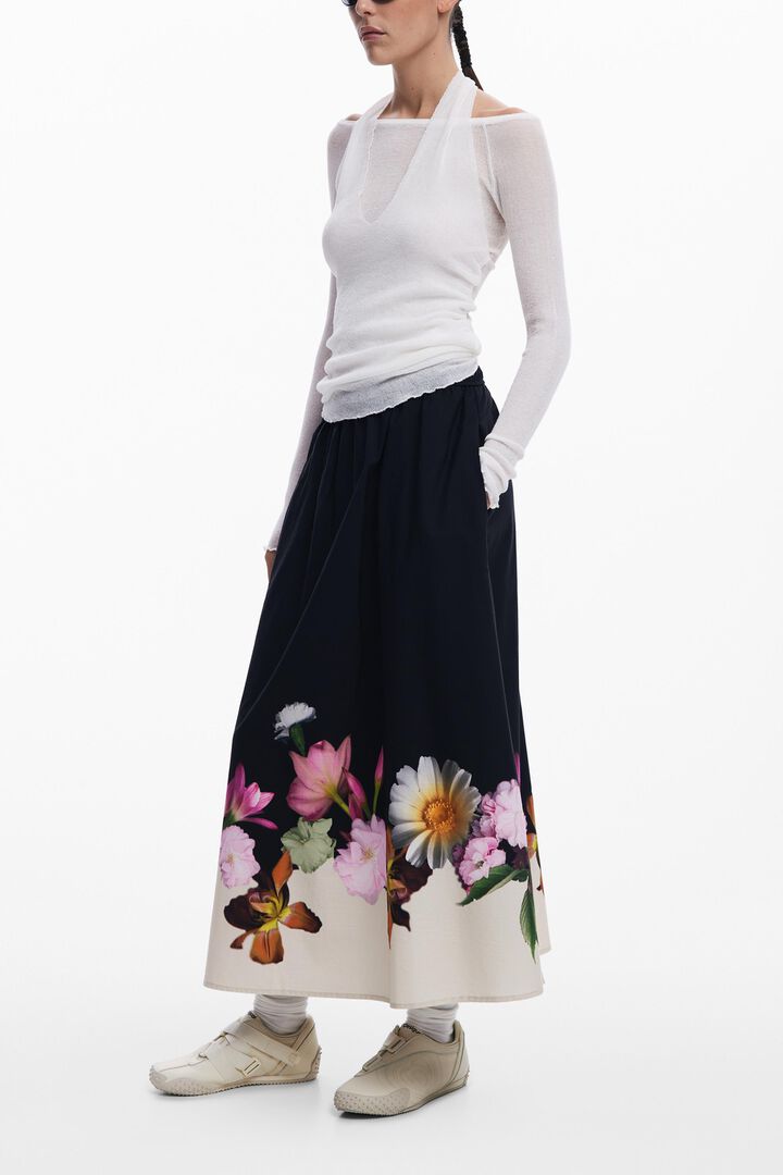Floral midi skirt