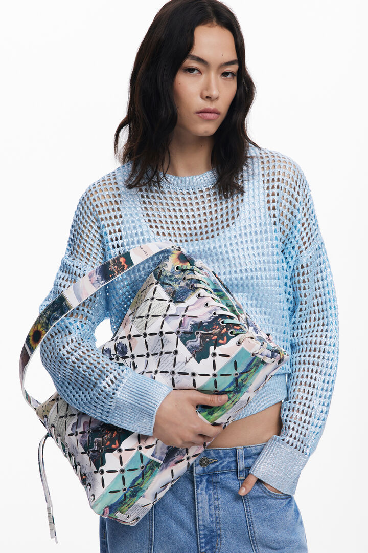 Medium Collage perforated crossbody bag | Desigual
