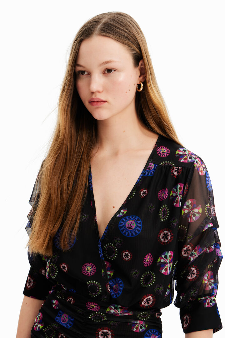 Vestido corto drapeado M. Christian Lacroix | Desigual