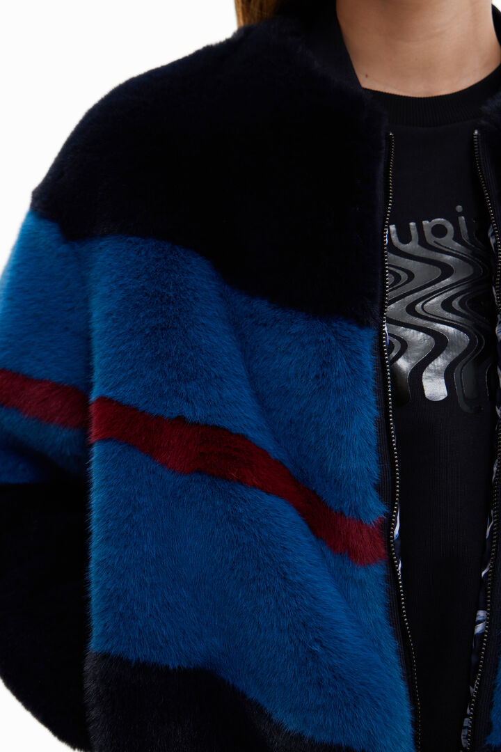 Chaqueta bomber efecto pelo | Desigual