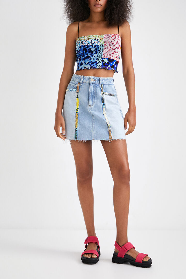 Krótki top z patchworkiem | Desigual