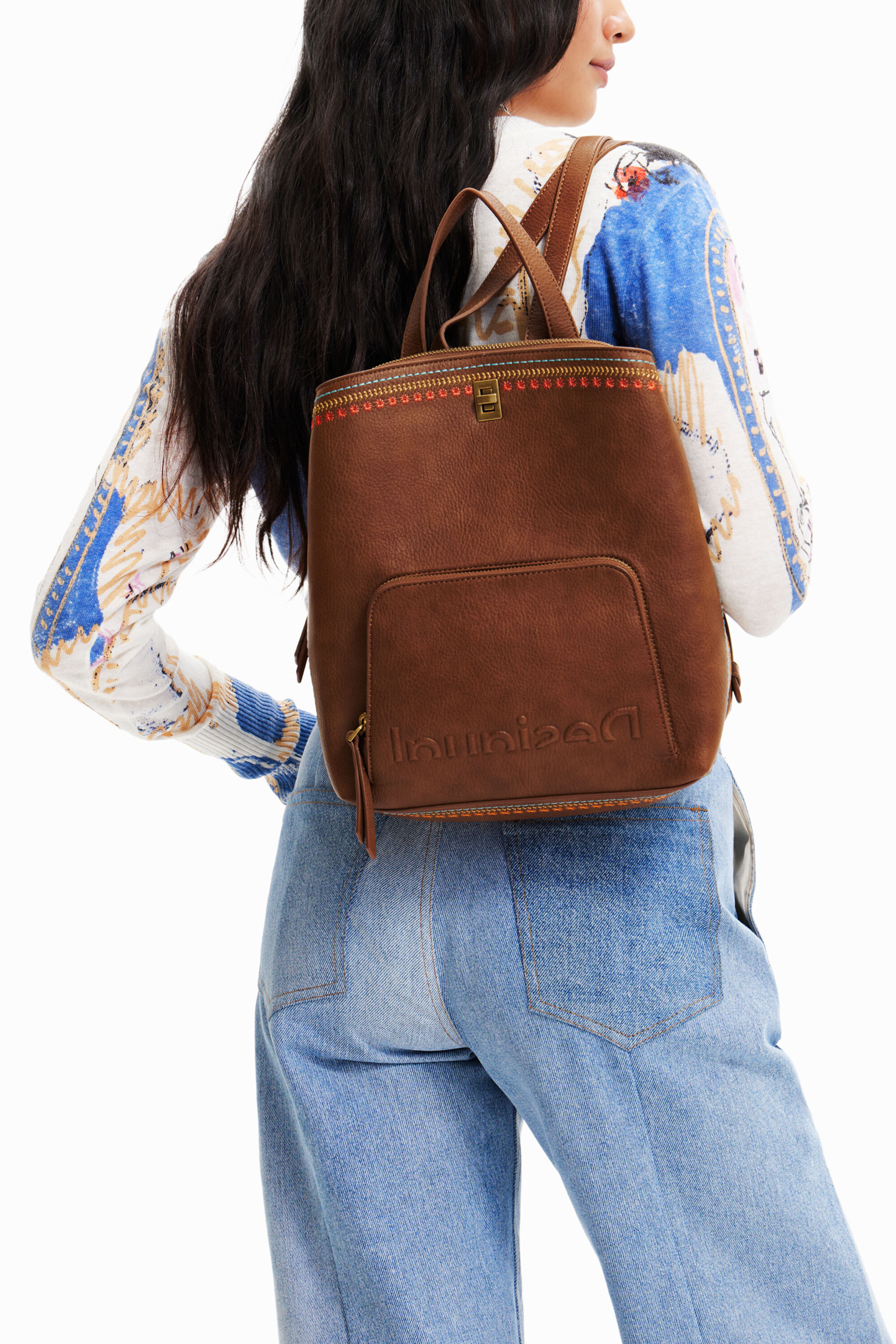 Mochila marron desigual new arrivals