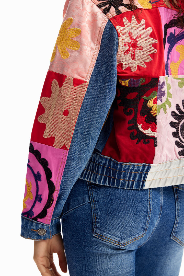 Short patchwork denim jacket | Desigual