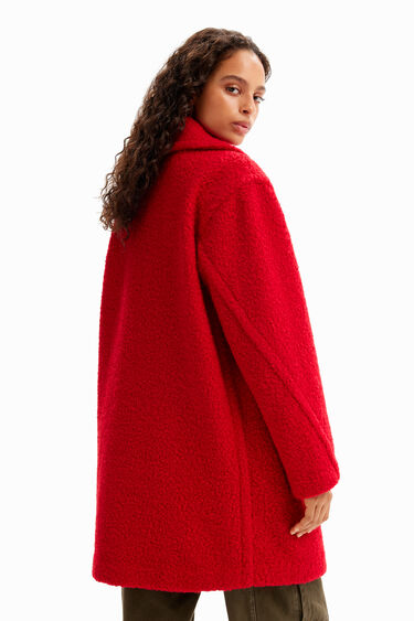 Double-breasted bouclé coat | Desigual