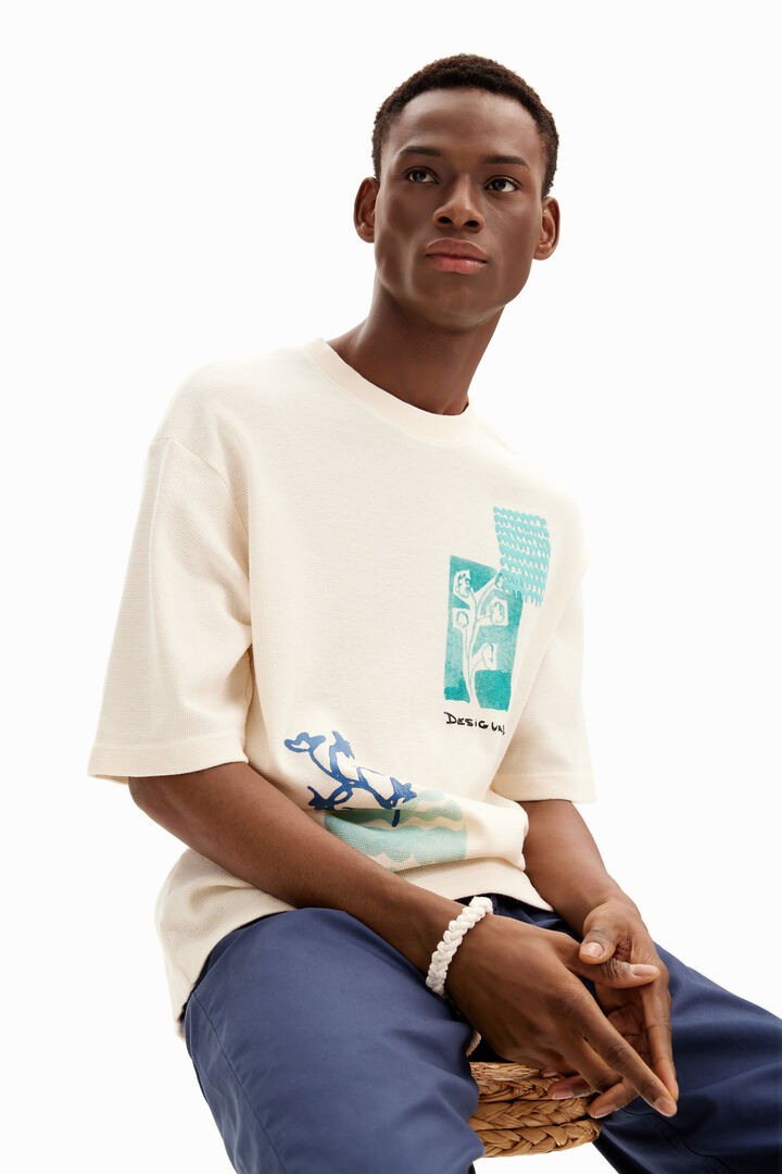 Short-sleeved watercolor t-shirt. | Desigual