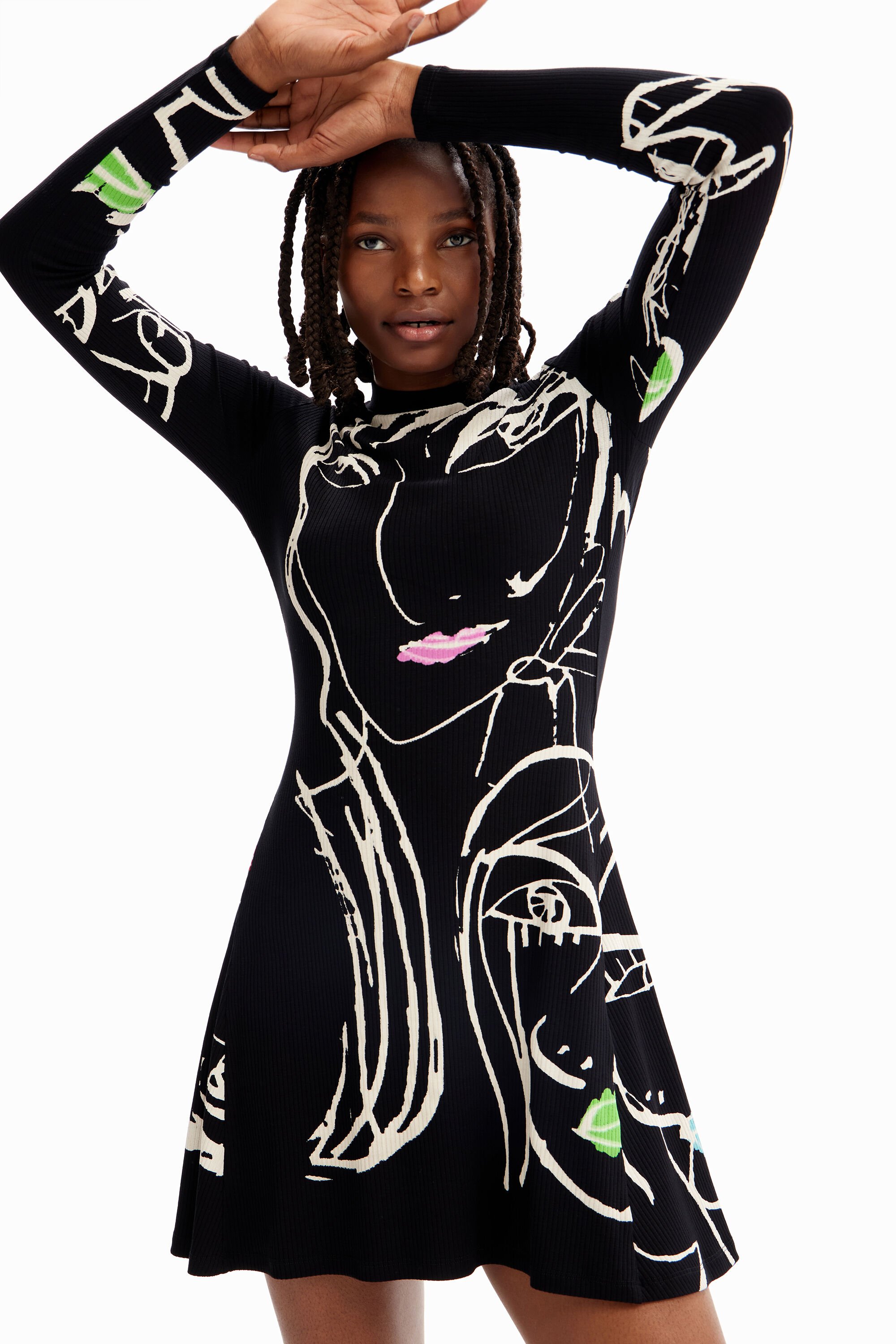 レディース フェイスモチーフ ミニスケーターワンピース I Desigual.com