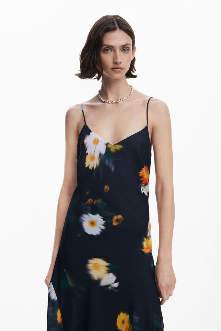 Vestido tirantes gasa flores | Desigual