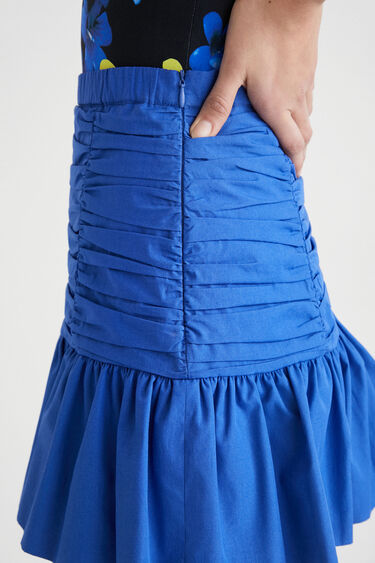Draped flounce mini skirt | Desigual