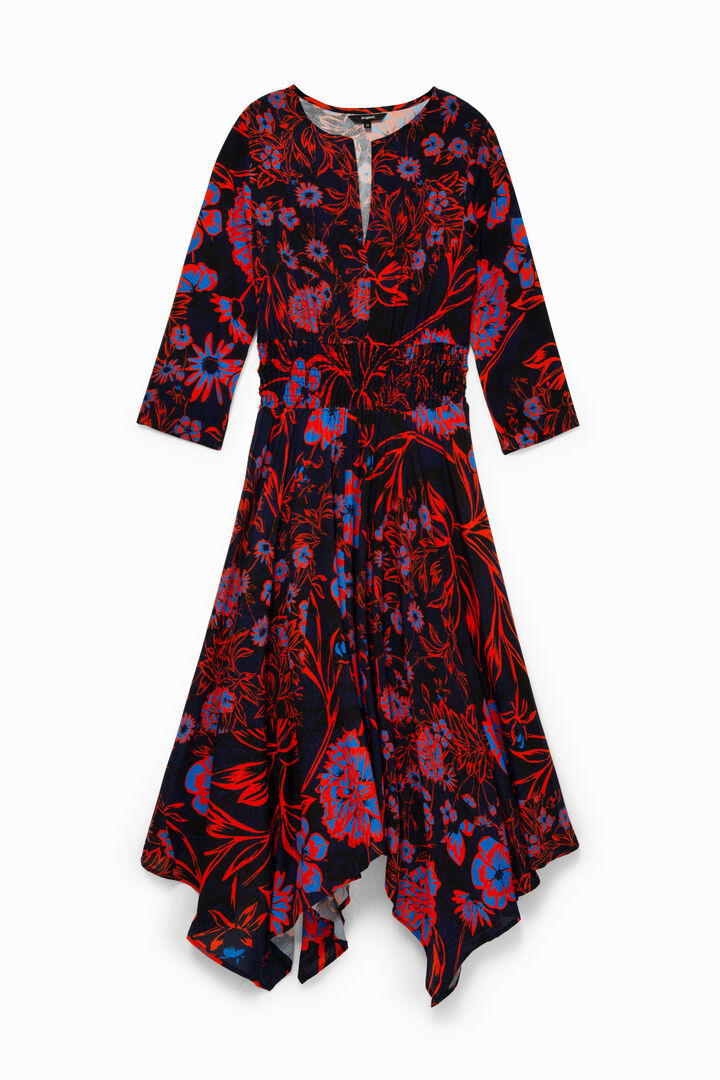 Boho midi dress with floral print | Desigual