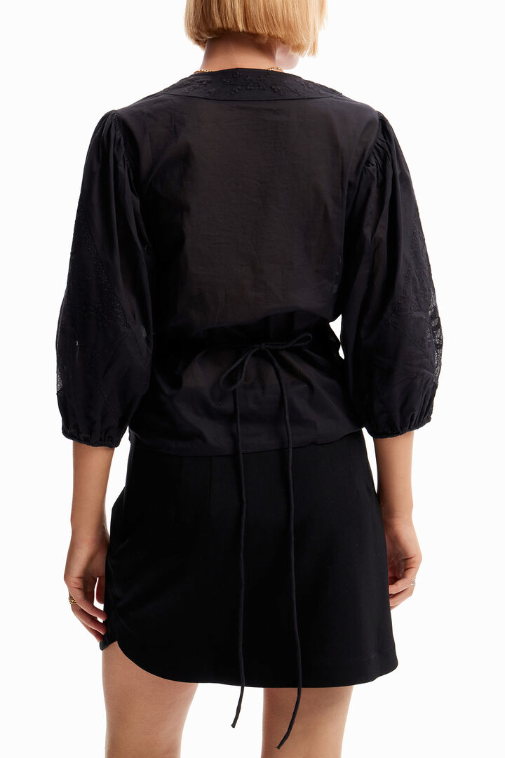 Embroidered wrap blouse | Desigual