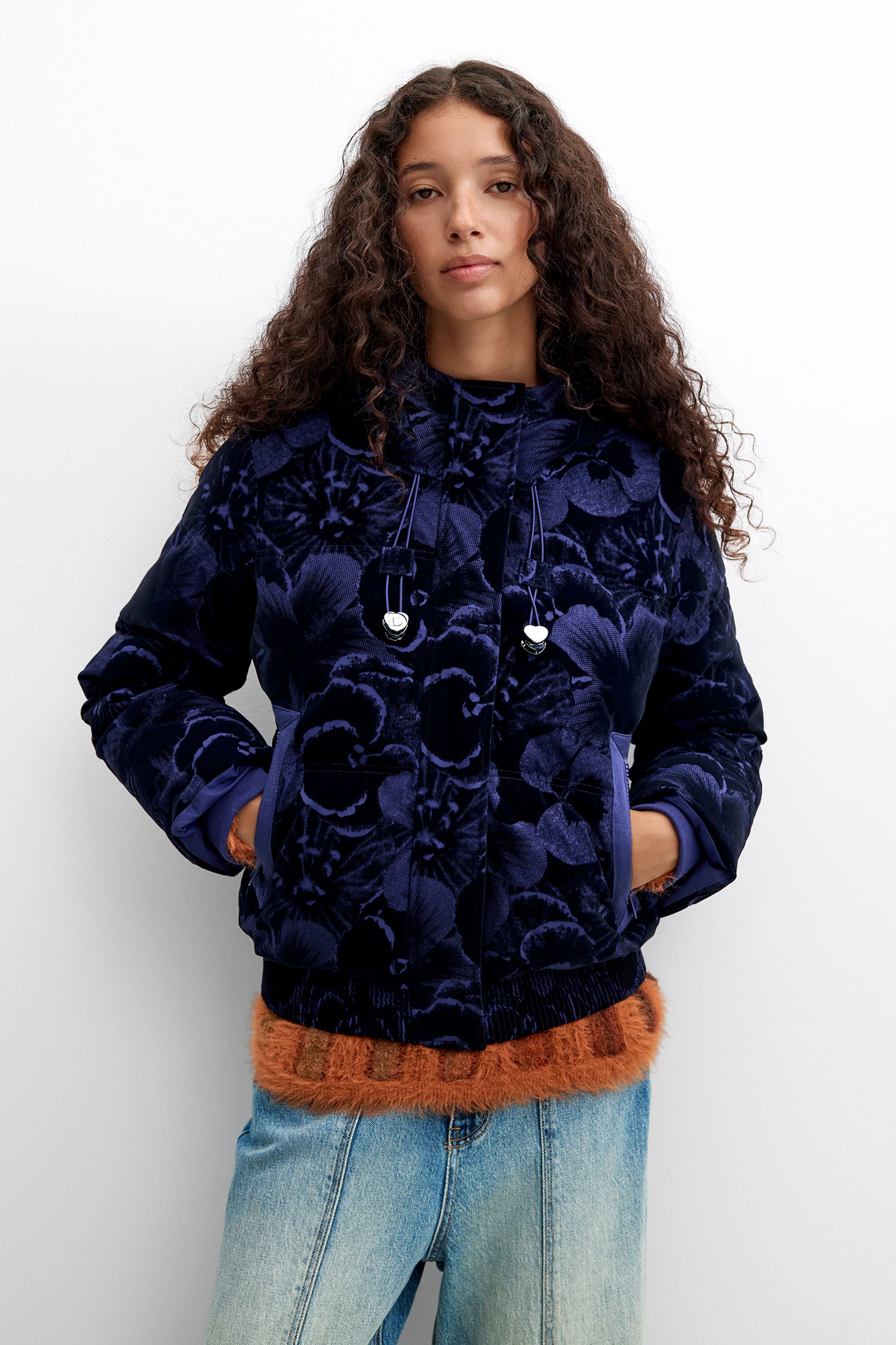 Korte gewatteerde jas - BLUE - XS