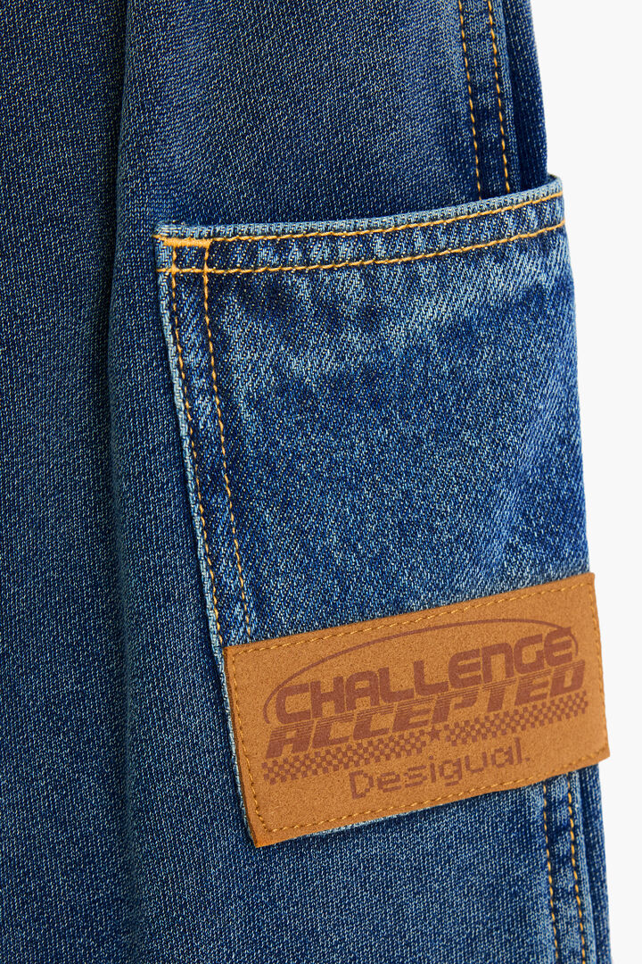 Cal&ccedil;as de malha efeito denim