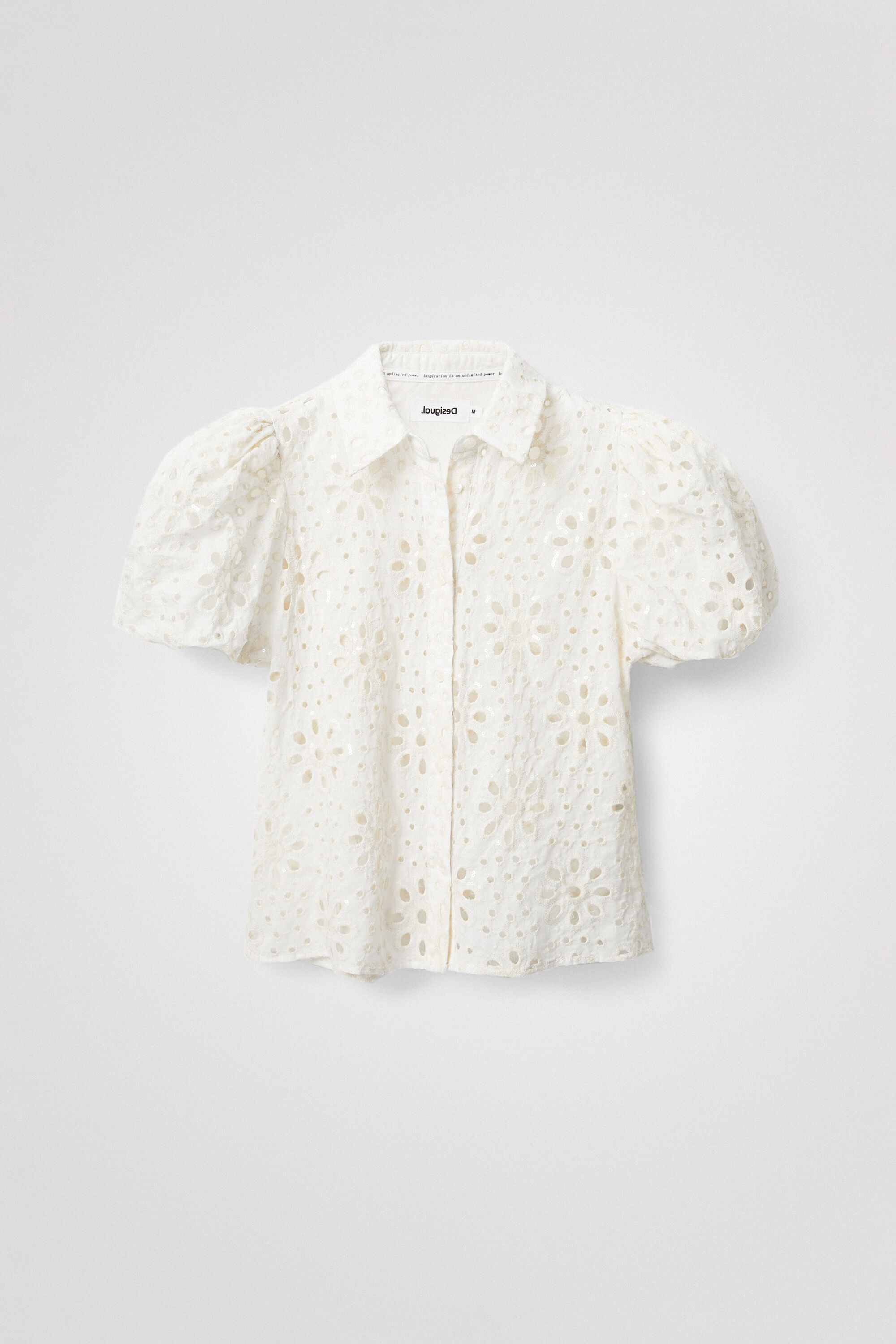 Desigual Swiss Embroidery Shirt In White