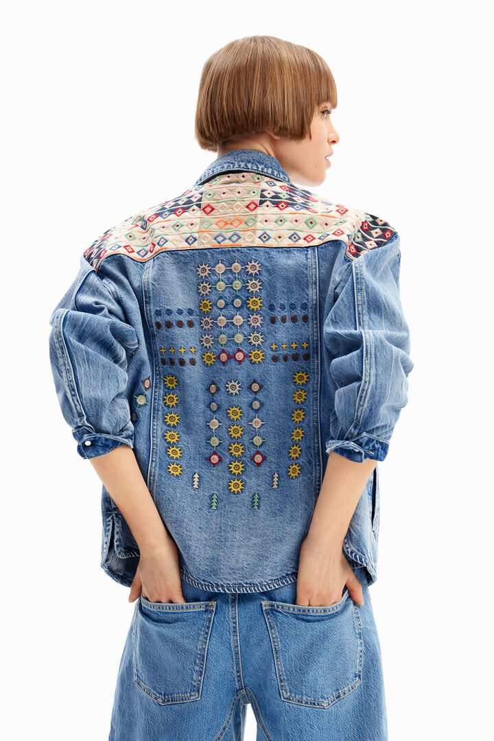 Casaco de ganga trucker bordados | Desigual