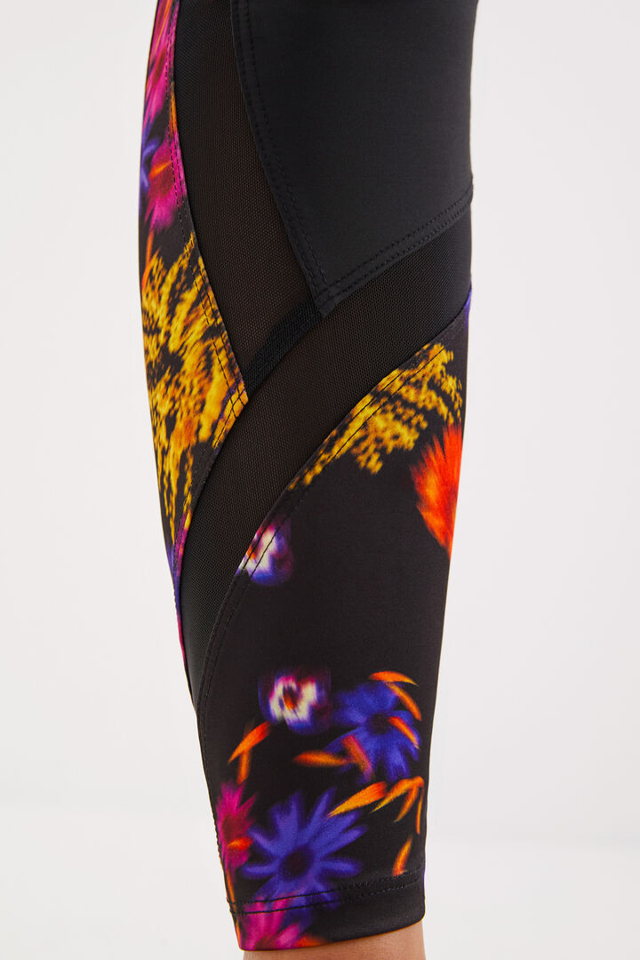 Leggings flores y transparencias | Desigual