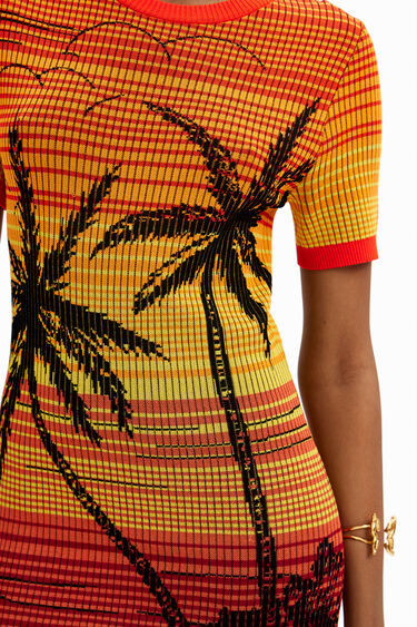 Kratka haljina s printom palme | Desigual