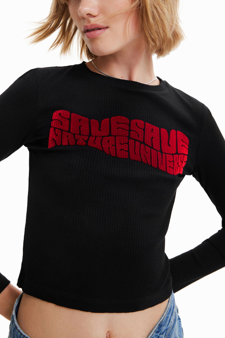Camiseta cropped "Save Nature" | Desigual