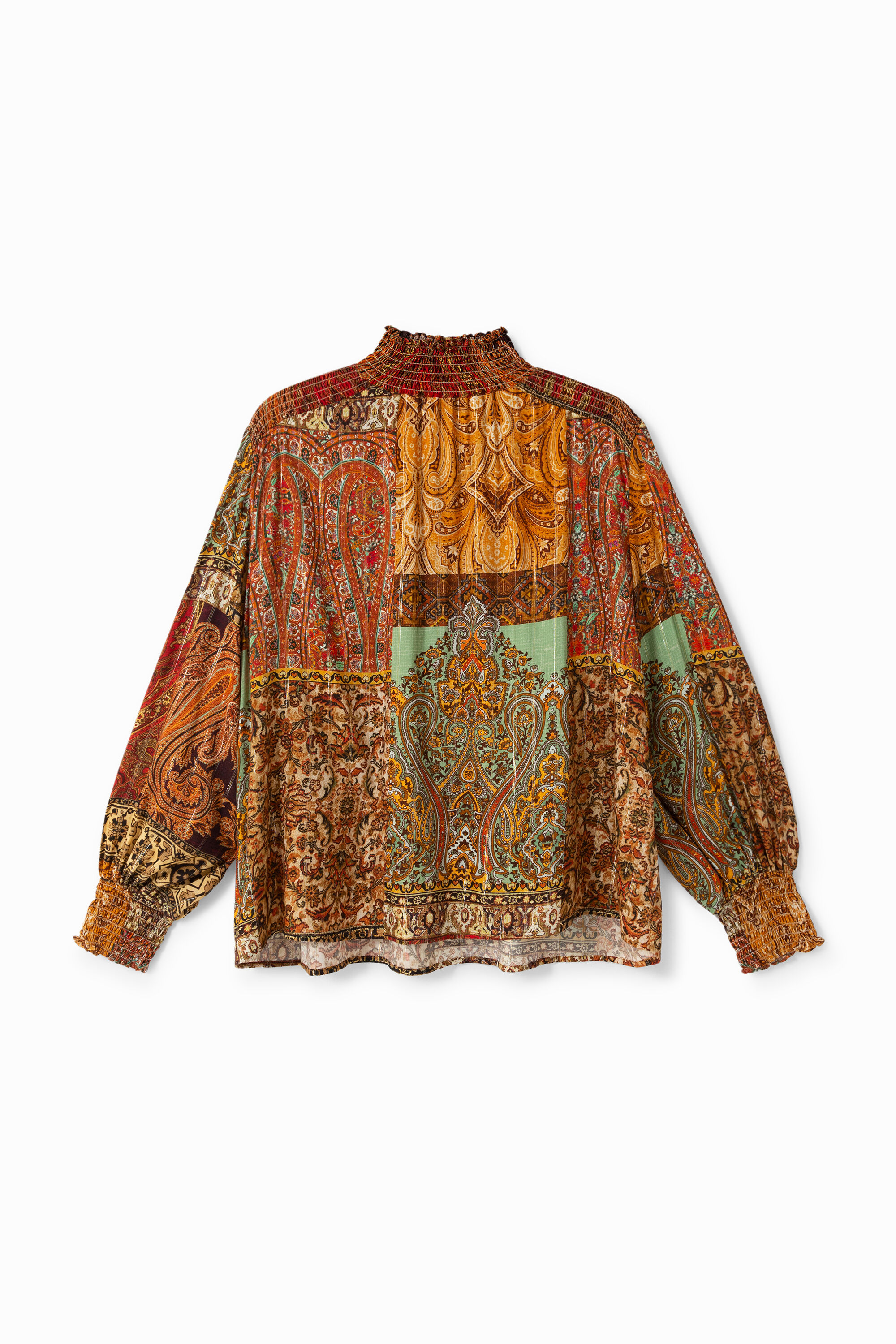 Bluse mit marokkanischem Aufdruck und Lurex