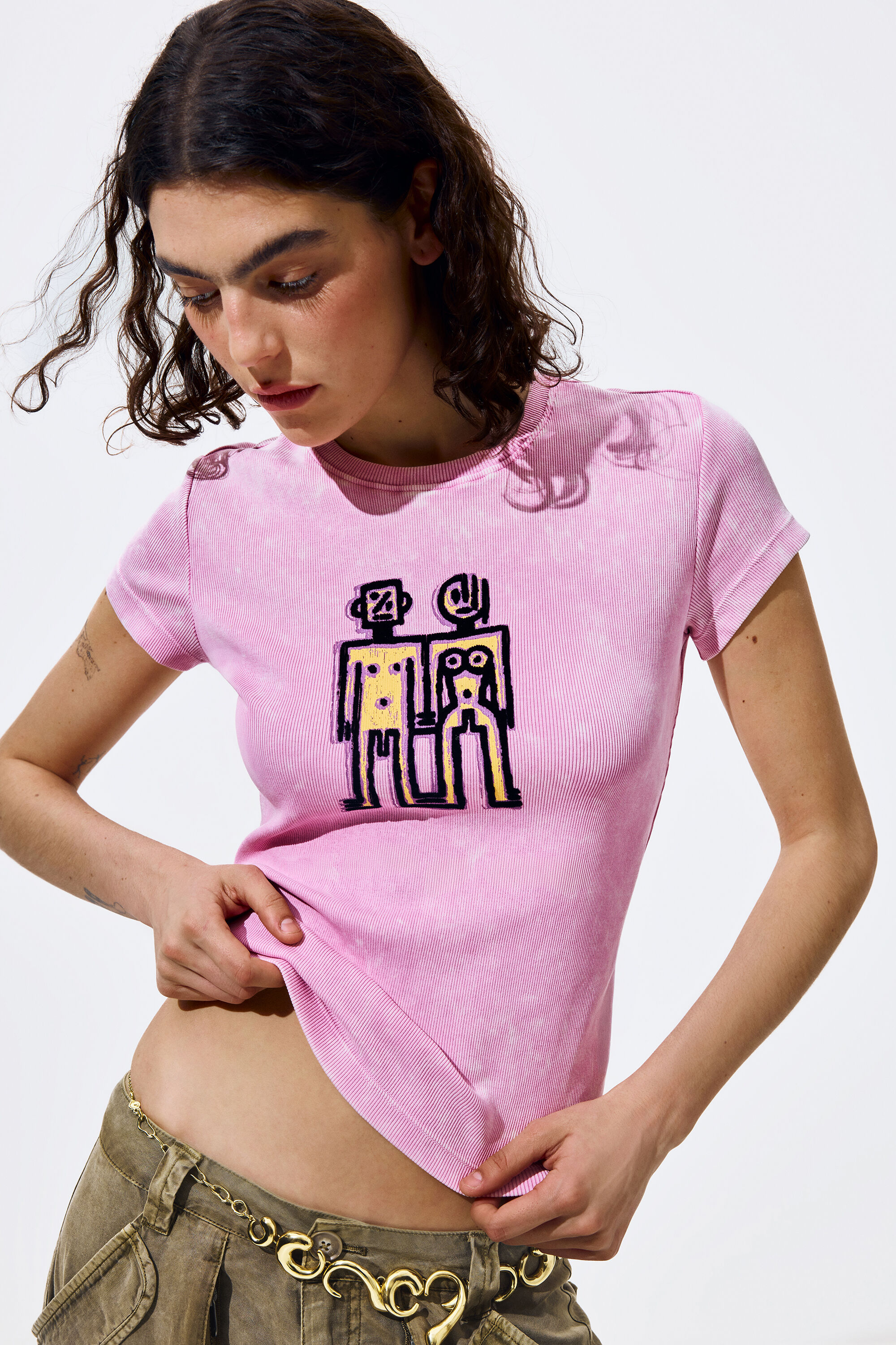 プリント半袖Tシャツ バラ 女性用 I Desigual.com