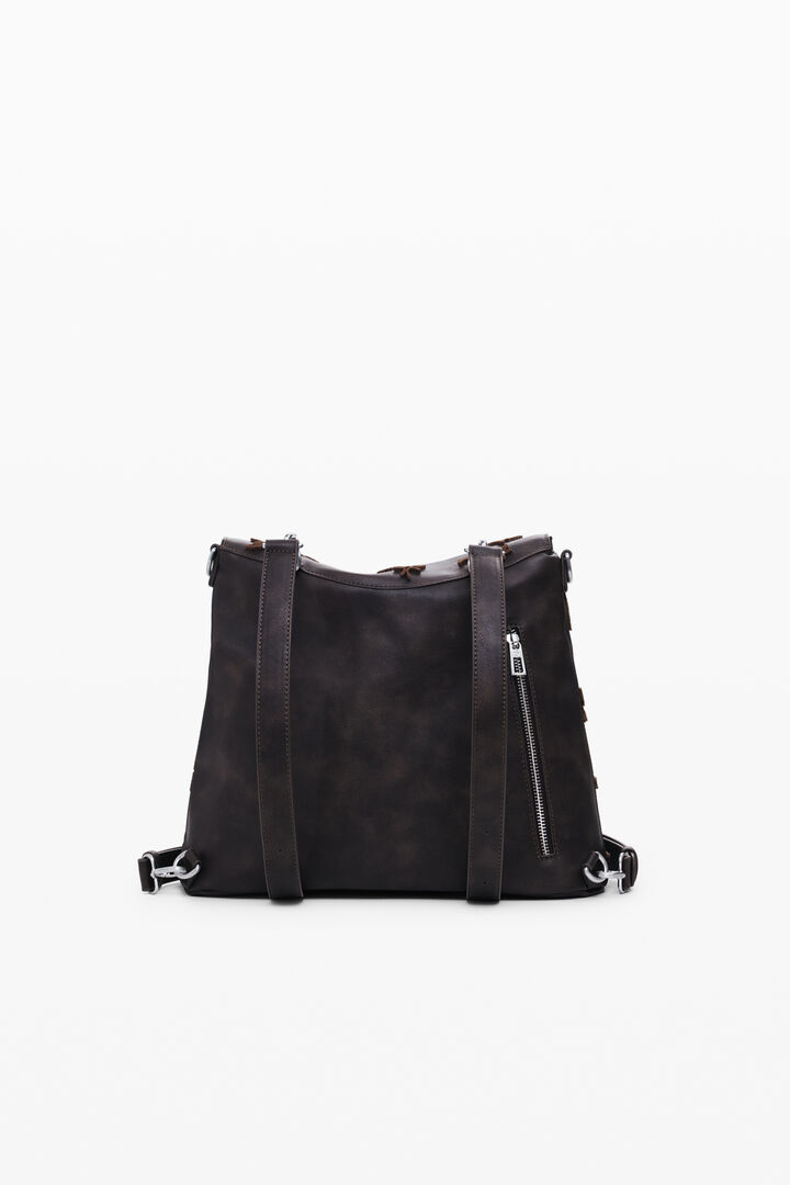 Großer umwandelbarer Rucksack mit Flockdruck | Desigual