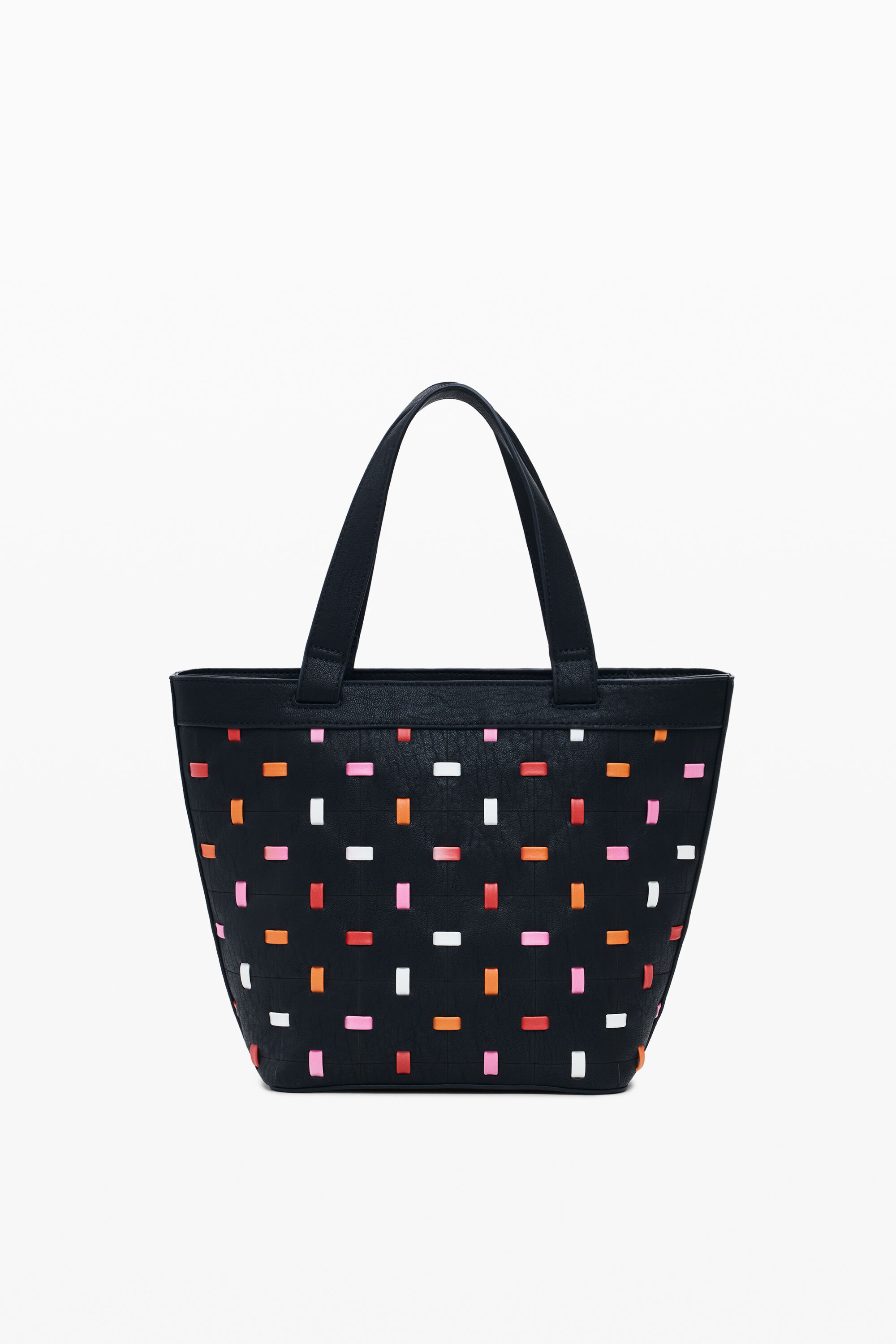 Desigual Cut-out Shopper Bag In Black