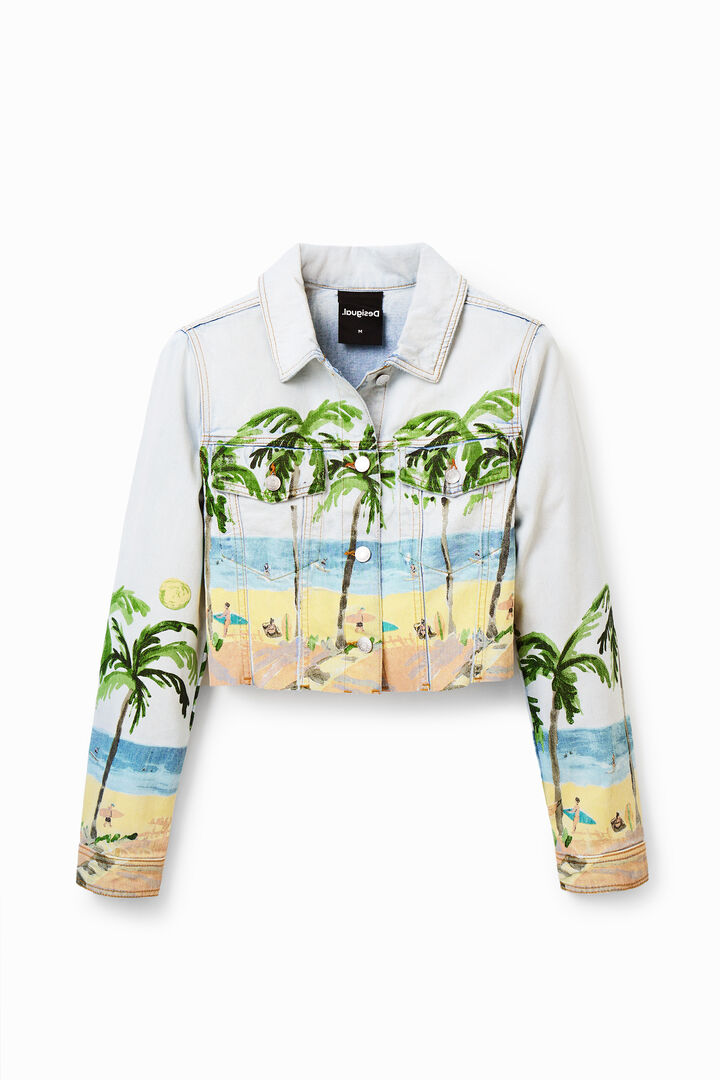 Short tropical denim jacket | Desigual