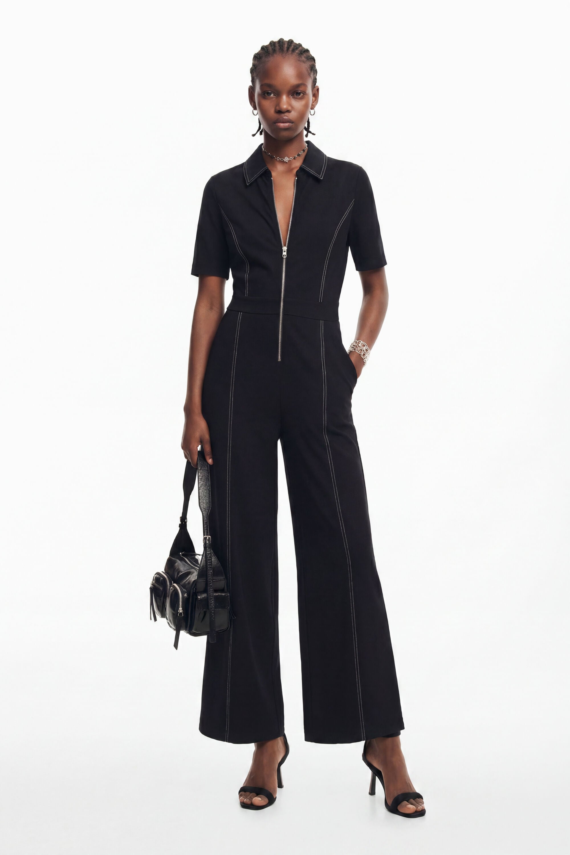 Desigual, Mono largo pespuntes, Negro