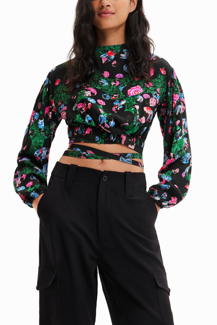 M. Christian Lacroix cropped floral blouse | Desigual