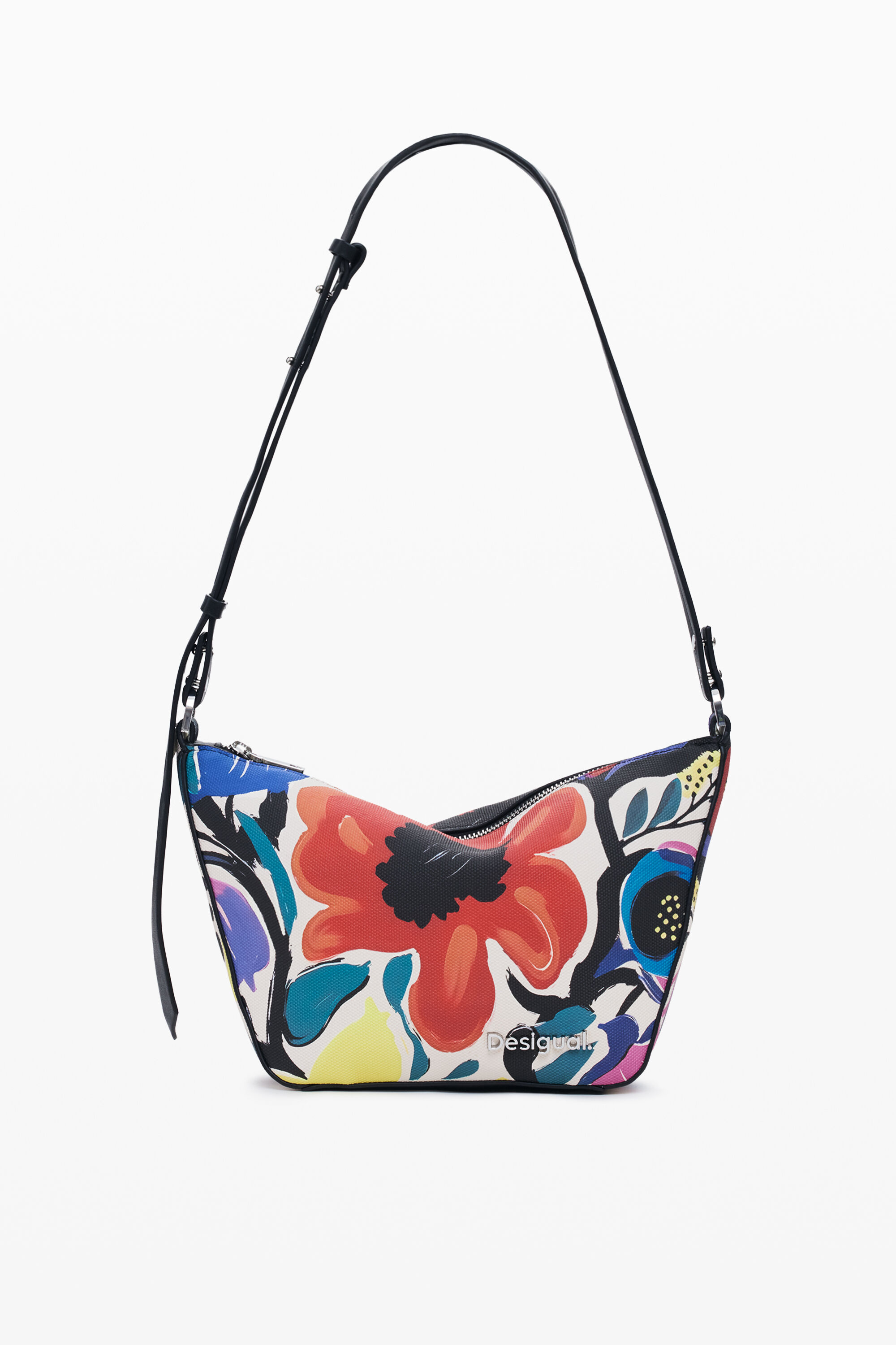 Desigual Floral Canvas Crossbody Bag In Material Finishes