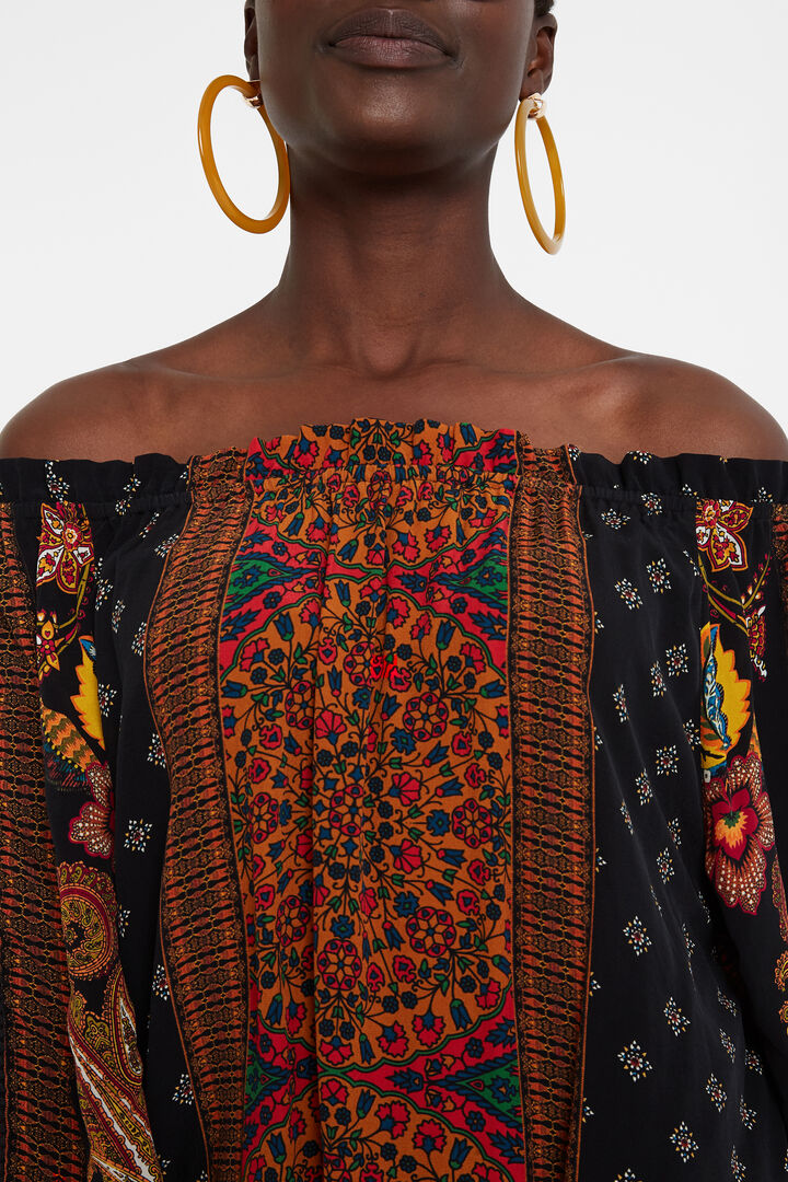 Blouse boho à col bateau | Desigual