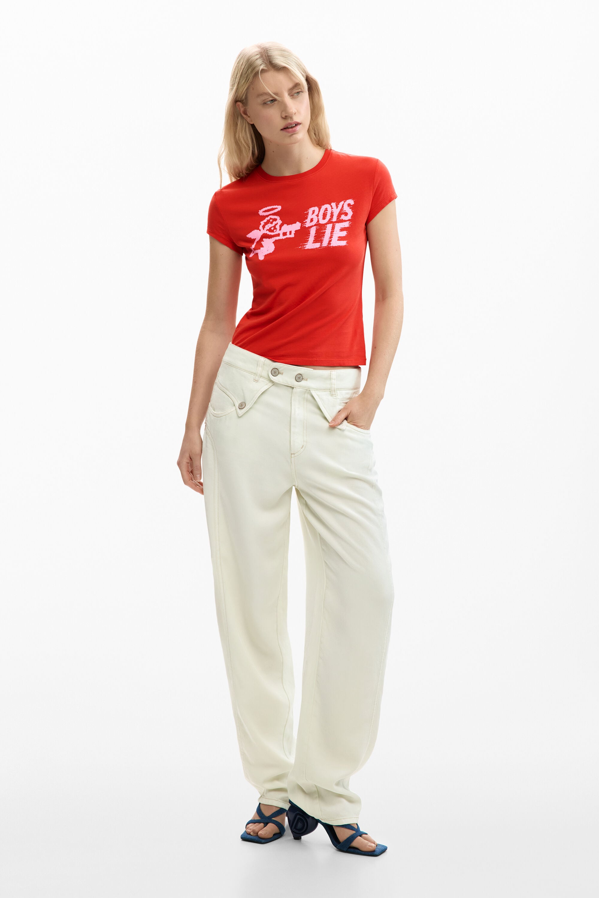 Getailleerd T-shirt Boys Lie - RED - XL