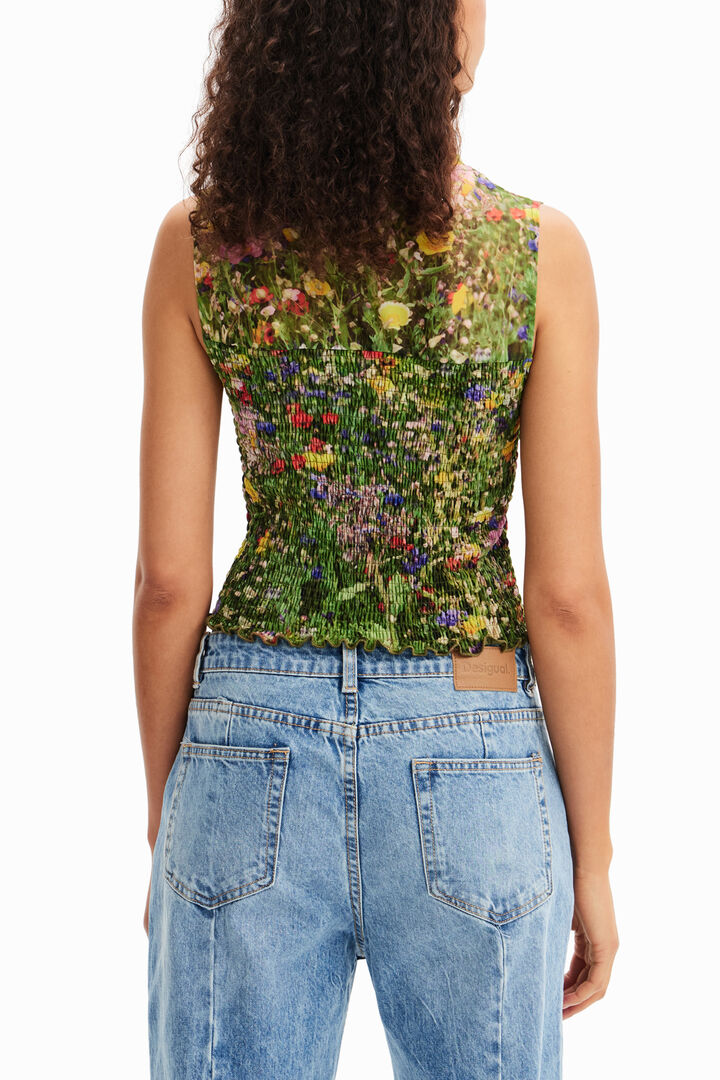 Camiseta corta floral | Desigual