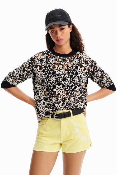 Maglione fiore uncinetto | Desigual