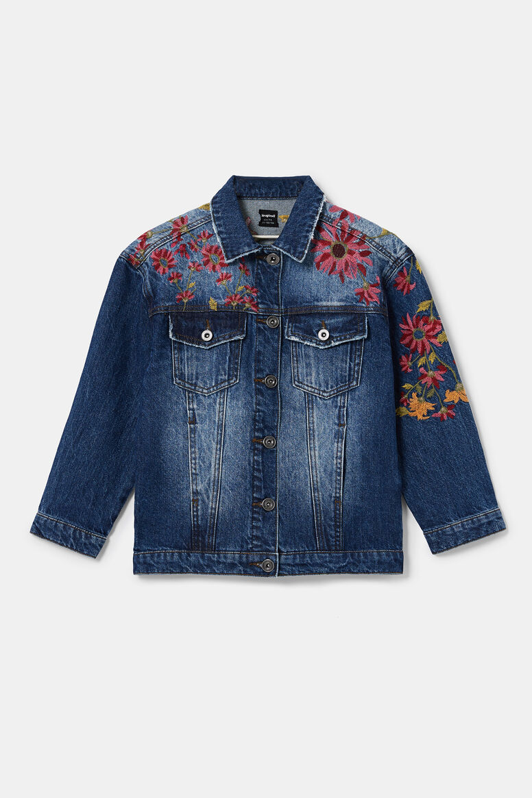 Oversize embroidered denim jacket | Desigual