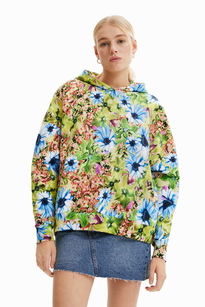 Oversized sweatshirt met bloemenprint