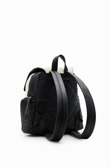 Mochila mediana patch textura | Desigual