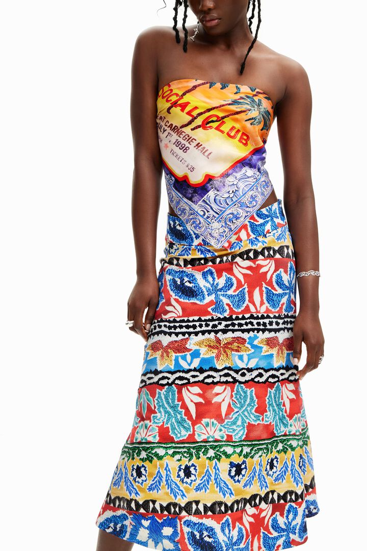 Stella Jean ethnic midi skirt | Desigual