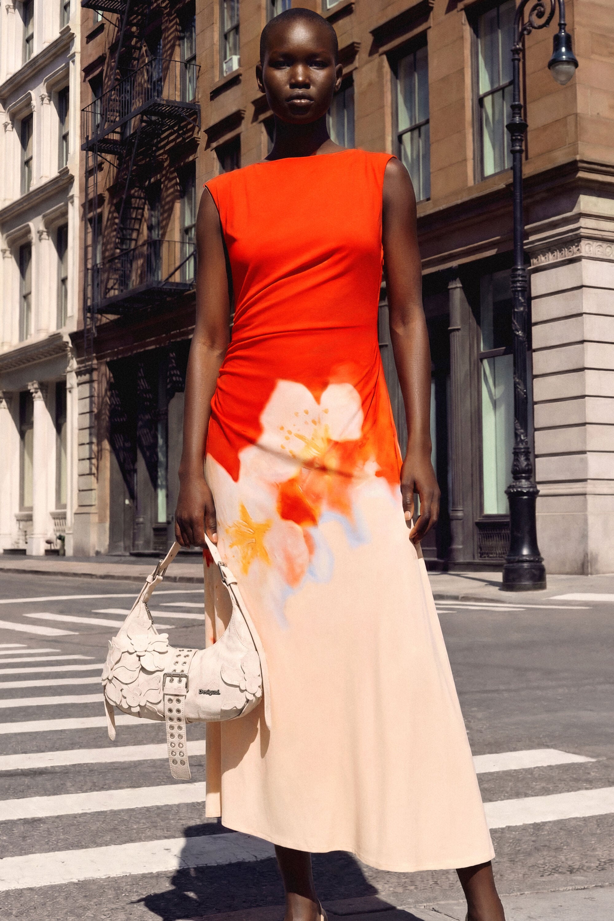 Two-tone floral dress red Women's I Desigual.com